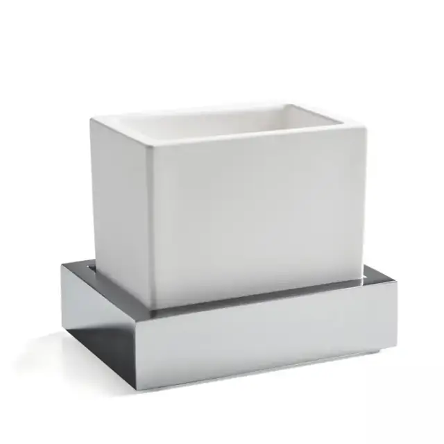 3SC SK 3.0 Стакан настольный, композит Solid Surface, цвет: белый/хром