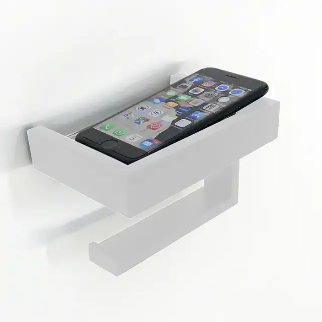 3SC SK Держатель тб с полочкой, цвет: белый матовый