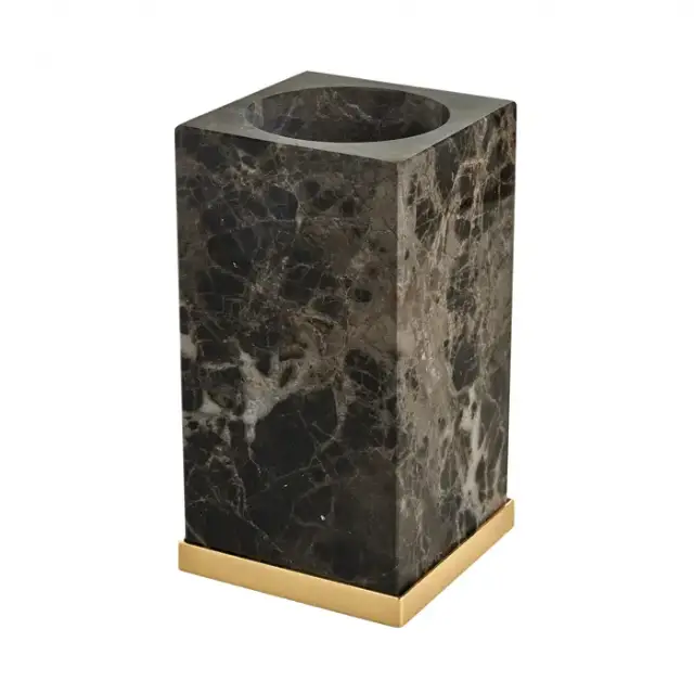 3SC Palace Marmo Стакан настольный, цвет: мрамор Emperador dark/золото 24к.