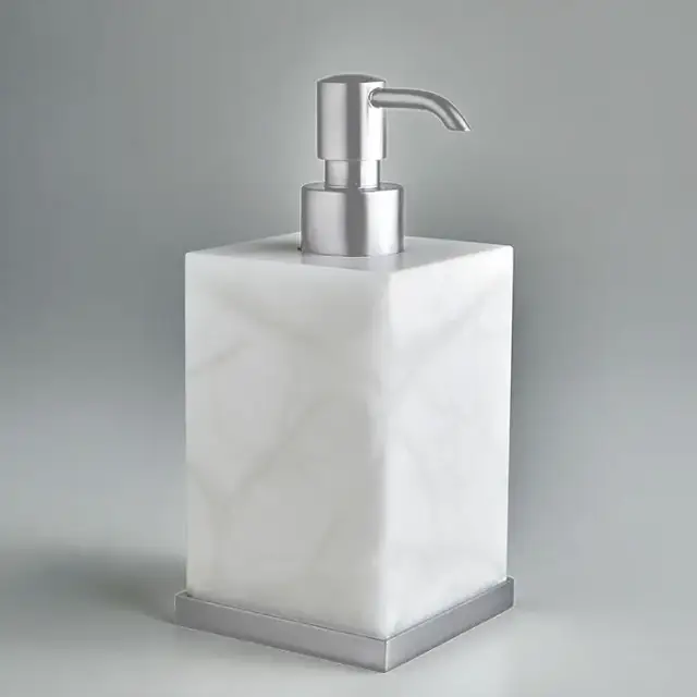 3SC Baster Square Дозатор для жидкого мыла, настольный, цвет: алебастр/хром