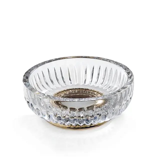 3SC Elegance Мыльница настольная, цвет: прозрачный хрусталь/золото 24к. opaco