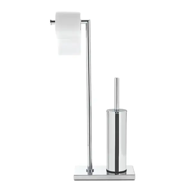 3SC Piantane Стойка с держателем т/б и ершиком для туалета, напольная, цвет: nickel satinato opaco
