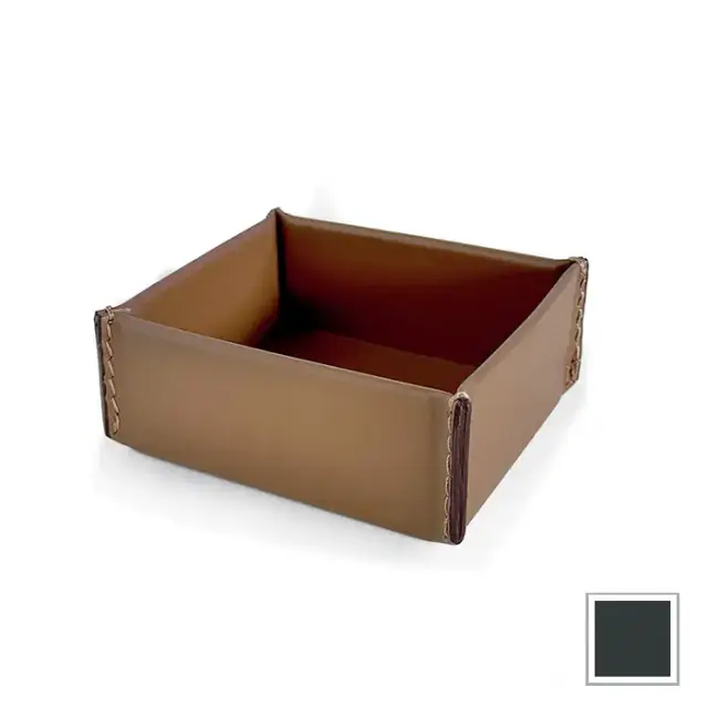 3SC Meridien Лоток 11х4.5х9.5см., настольный, гладкая кожа, цвет: Grigio Scuro