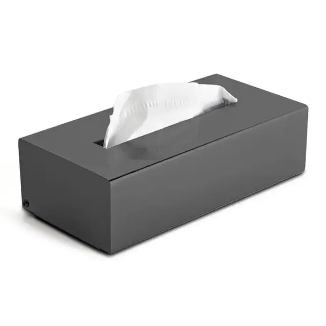 3SC Metal Tonda Контейнер для бумажных салфеток, 26х13хh7 см, прямоугольный, настольный, цвет: черный матовый