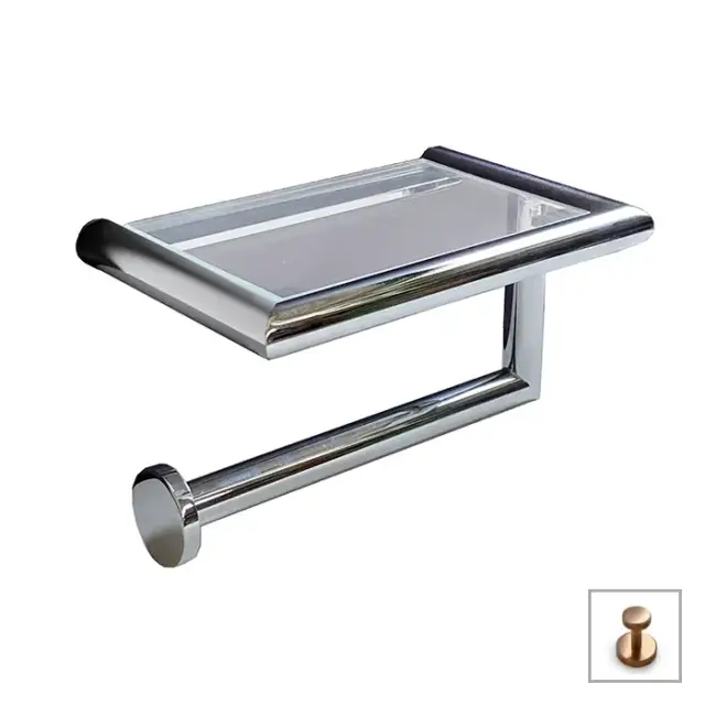 3SC Guy&Guy Держатель т/б с полочкой, подвесной, цвет: Warm Brushed Bronze PVD