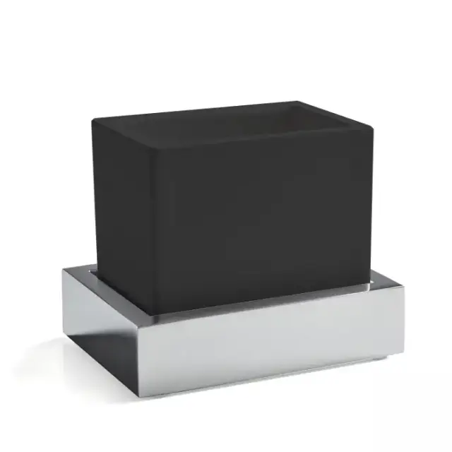 3SC SK 3.0 Стакан настольный, композит Solid Surface, цвет: чёрный/хром