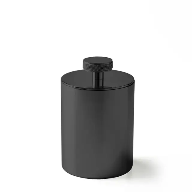 3SC Metal Tonda Баночка универсальная, D8хh13 см, с крышкой, настольная, цвет: черный матовый
