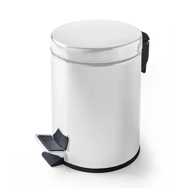 3SC Metal Tonda Ведро 5 л. 22,5x30,5xh33,5 см, с педалью, с крышкой и механизмом softclose, цвет: белый матовый