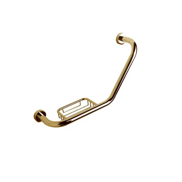 3SC Hotel Поручень 45х11хh24см с мыльницей-сеткой, цвет: золото 24к. Lucido