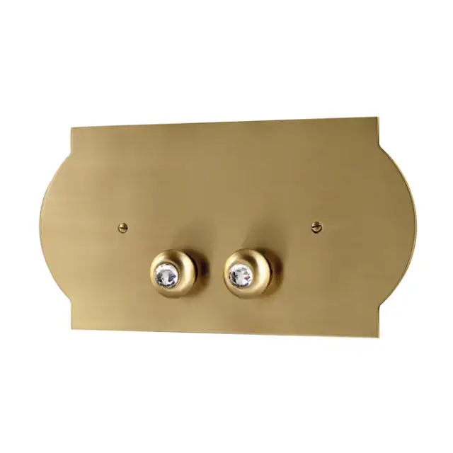 3SC Super-Placca Клавиша двойного смыва со вставками Swarovski 33хh17х2,5 см для бачков Geberit, цвет: латунь