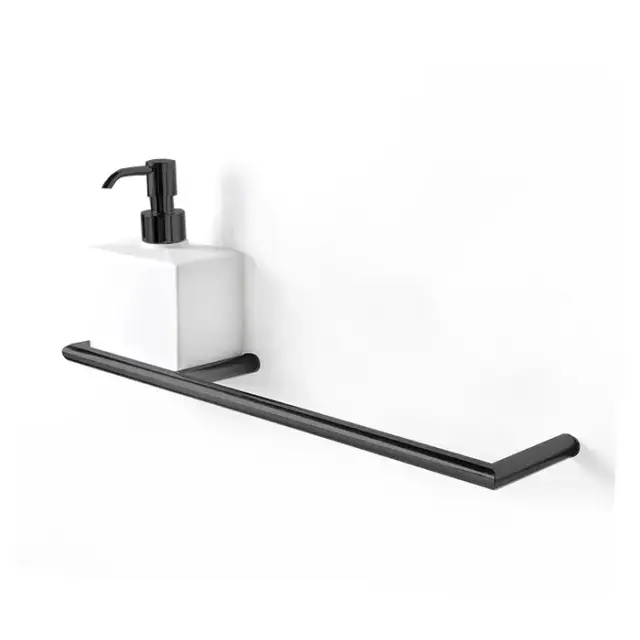 3SC Guy Полотенцедержатель и дозатор, 40см., слева, подвесной, композит Solid Surface, цвет: белый матовый/черный матовый