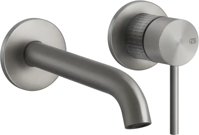 Смеситель Gessi316, однорычажный, на 1 выход, встраиваемый, ⌀65хh114 мм, внешняя часть, цвет Steel Brushed
