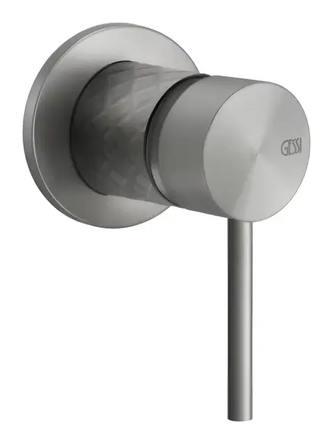 Cмеситель для раковины Gessi316, однорычажный, встраиваемый, на 1 выход, внешняя часть, цвет Steel Brushed