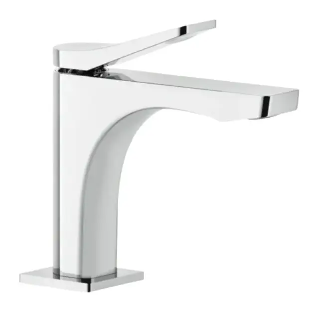 Смеситель для раковины Gessi Rilievo, без донного клапана, с соединительными шлангами, длина излива 166 мм, цвет хром