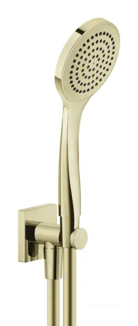 Ручной душ Gessi Rilievo, ø100 мм, настенный, с выводом воды, держателем лейки, шлангом, цвет Brass PVD