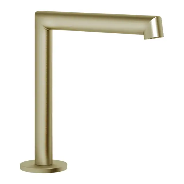 Излив Gessi Anello, средней длины, вылет 144 мм, цвет Brass Brushed PVD