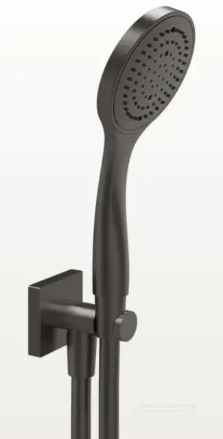 Ручной душ Gessi Rilievo, шланговое подсоединение, держатель, шланг 1500 мм, ручная лейка с защитой от известкового налёта, цвет Black Metal Brushed PVD