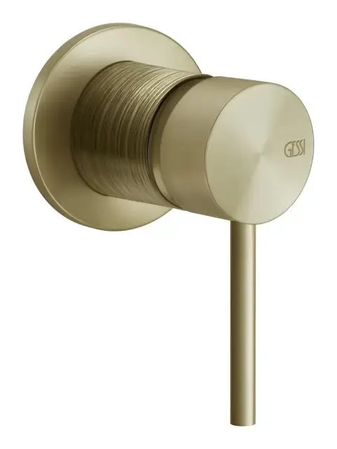 Смеситель для раковины Gessi316, однорычажный, на 1 выход, внешняя часть, цвет Brass Brushed PVD