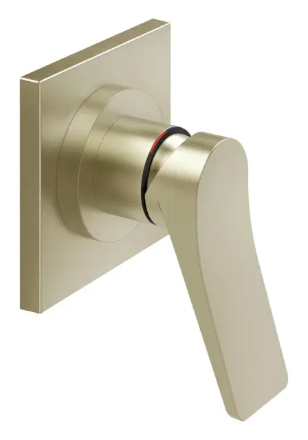Смеситель Gessi Rilievo, настенный, на 1 выход, внешняя часть, цвет Brass Brushed PVD