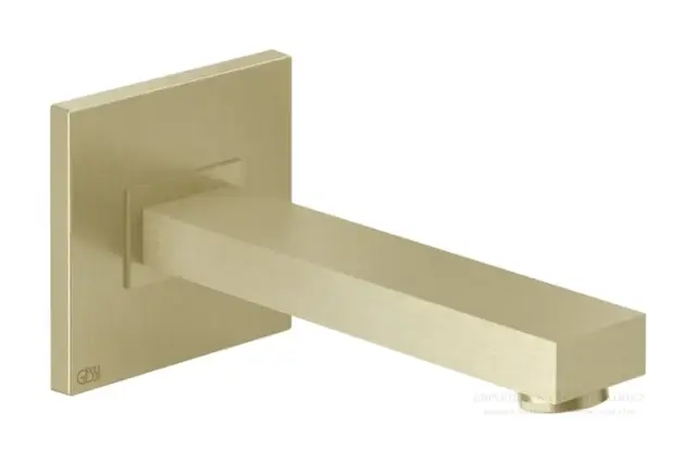 Излив для ванны Gessi Rettangolo, 187 мм, для смесителя удаленного управления, цвет Brushed Brass PVD