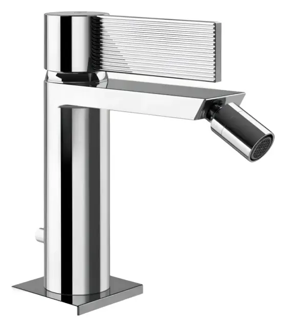 Смеситель для биде Gessi Inverso, однорычажный, с аэратором, донным клапаном, соединительными шлангами, Н-156 мм, цвет хром