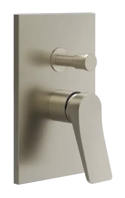 Смеситель Gessi Rilievo, настенный, на 2 выхода, с переключателем ванна-душ, внешняя часть, цвет Finox Brushed Nickel