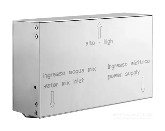 Cкрытая часть Gessi Cascata для душевого каскадного излива, с подсветкой, цвет Mirror Steel