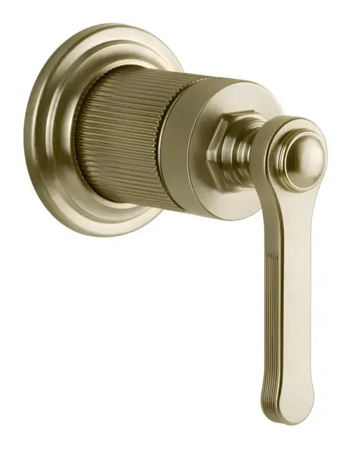 Смеситель Gessi Venti20, настенный, на 1 выход, внешняя часть, цвет Brushed Brass PVD