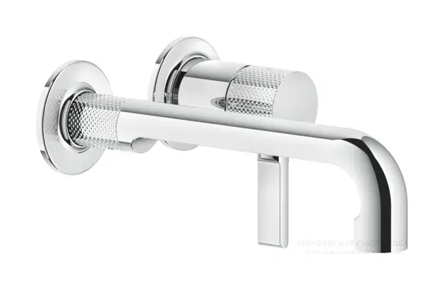 Смеситель для раковины Gessi Inciso, настенный, короткий излив, без донного клапана, встраиваемый, цвет Chrome