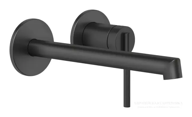 Смеситель для раковины Gessi Ingranaggio, длинный излив, встраиваемый, цвет Matte Black
