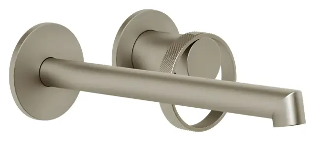 Смеситель для раковины Gessi Anello, настенный, длинный излив, встраиваемый, внешняя часть, цвет Finox Brushed Nickel