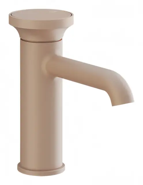 Смеситель для раковины Gessi Origini, без донного клапана, в комплекте отделочная вставка, 67x174 мм, цвет Matte Cipria