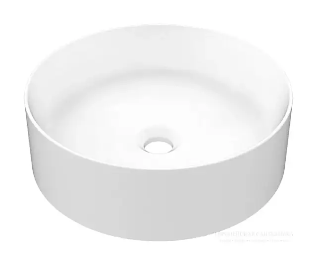 Раковина Gessi Tondo, круглая, Ø400 мм, накладная, без перелива, цвет White Europe Ceramic