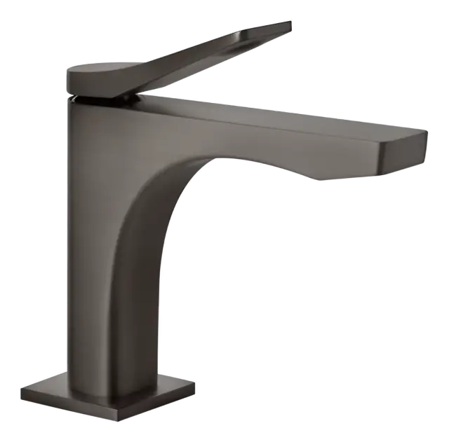 Смеситель для раковины Gessi Rilievo, без донного клапана, с соединительными шлангами, длина излива 166 мм, цвет Black Metal Brushed PVD