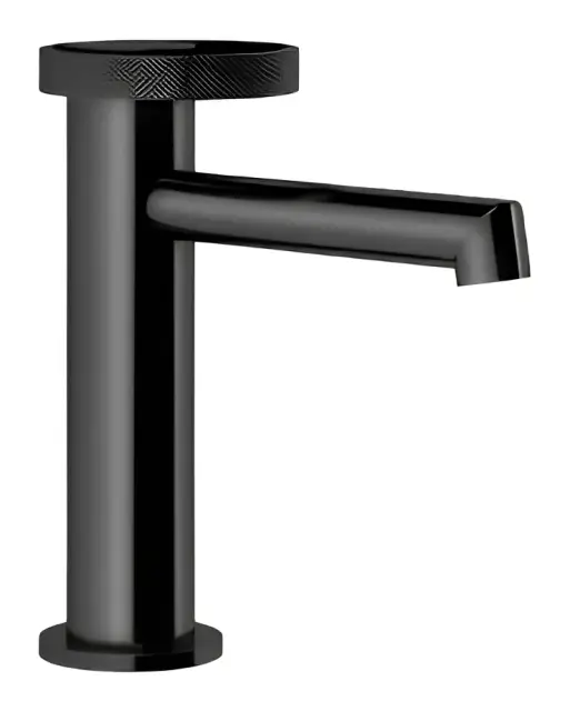 Смеситель для раковины Gessi Anello, низкий, однорычажный, без донного клапана, цвет Black Metal PVD
