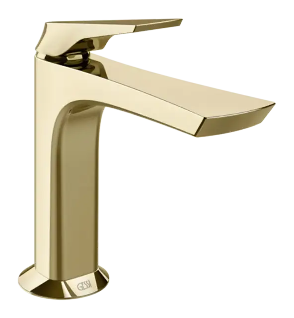 Смеситель для раковины Gessi Ventaglio, без донного клапана, цвет Brass PVD