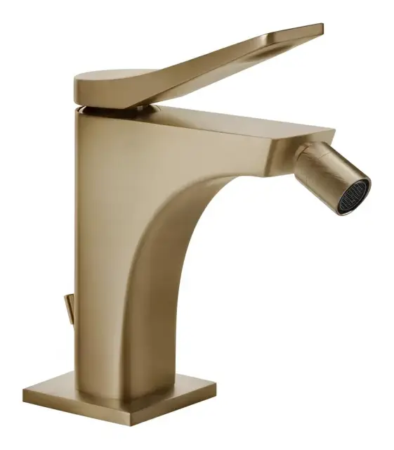Смеситель для биде Gessi Rilievo, с донным клапаном, цвет Warm Bronze Brushed PVD