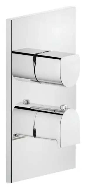Термостат Gessi Rilievo, настенный, на 2 выхода с переключателем, внешняя часть, цвет Chrome