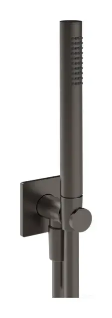 Ручной душ Gessi Inverso, с шланговым подсоединением со встроенным держателем и лейкой, цвет Black Metal Brushed PVD