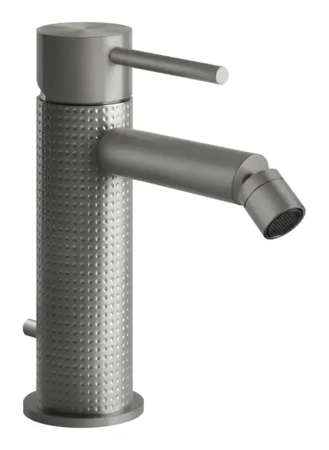 Смеситель для биде Gessi316, однорычажный, с донным клапаном, соединительными шлангами, цвет Steel Brushed