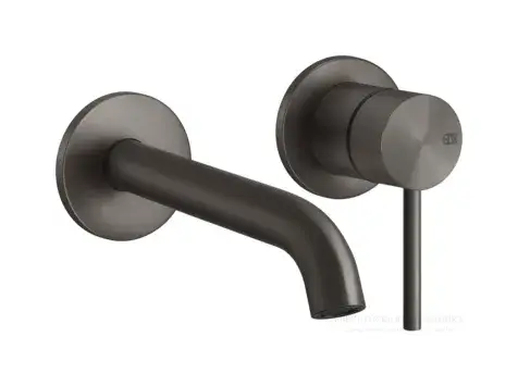 Смеситель для раковины Gessi316 Flessa, встраиваемый, со средним изливом, внешняя часть, цвет Black Metal Brushed PVD