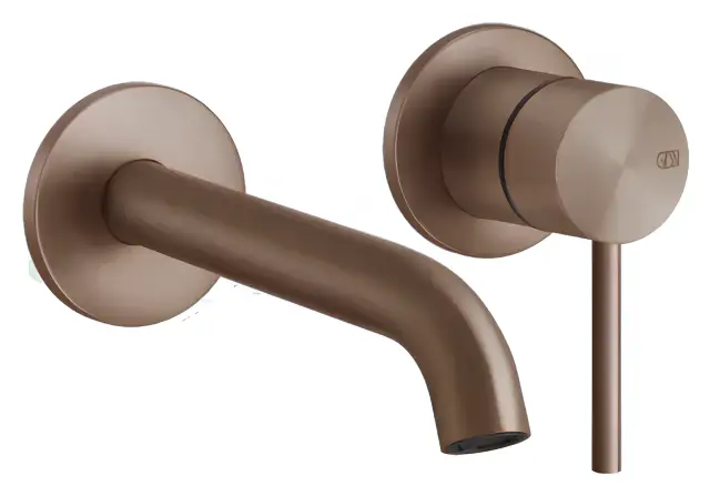 Смеситель для раковины Gessi316, встраиваемый, однорычажный, средний излив, без донного клапана, внешняя часть, цвет Copper Brushed PVD