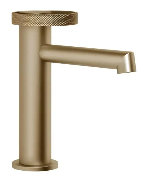 Смеситель для раковины Gessi Anello, низкий, однорычажный, без донного клапана цвет Warm Bronze Brushed PVD