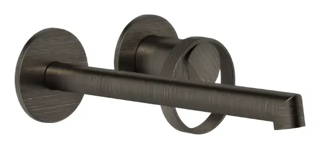 Смеситель для раковины Gessi Anello, настенный, длинный излив, встраиваемый, внешняя часть, цвет Aged Bronze