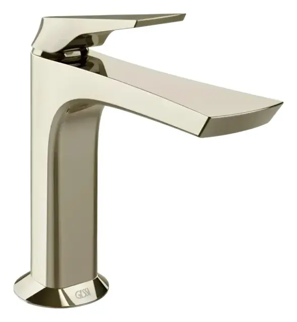 Смеситель для раковины Gessi Ventaglio, с донным клапаном и соединительными шлангами, L-176 мм, цвет Nickel PVD