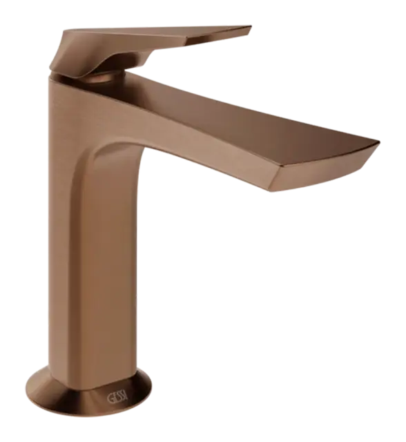 Смеситель для раковины Gessi Ventaglio, без донного клапана, цвет Copper Brushed PVD