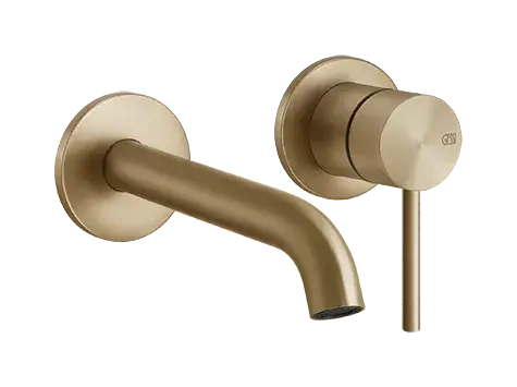 Смеситель для раковины Gessi316 Flessa, встраиваемый, с длинным изливом, внешняя часть, цвет Warm Bronze Brushed PVD