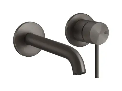 Смеситель для раковины Gessi316 Flessa, встраиваемый, с длинным изливом, внешняя часть, цвет Black Metal Brushed PVD