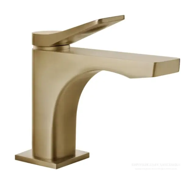 Смеситель для раковины Gessi Rilievo, вылет 131 мм, без донного клапана, цвет Warm Bronze Brushed PVD
