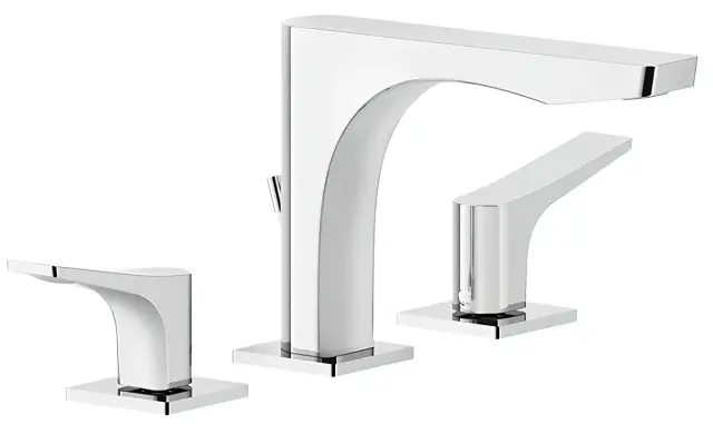 Смеситель для раковины Gessi Rilievo, с донным клапаном, соединительными шлангами, длина излива 195 мм, цвет Chrome